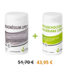 PACK Sommeil : Magnesium Lpev® + Eschscholtzia - Valériane